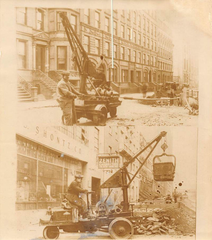Early Excavator Construction Machinery Detroit Michigan Antique Occupational Photo