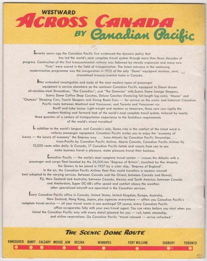 Across Canada by Canadian Pacific Railroad Vintage Advertising Souvenir Travel Booklet