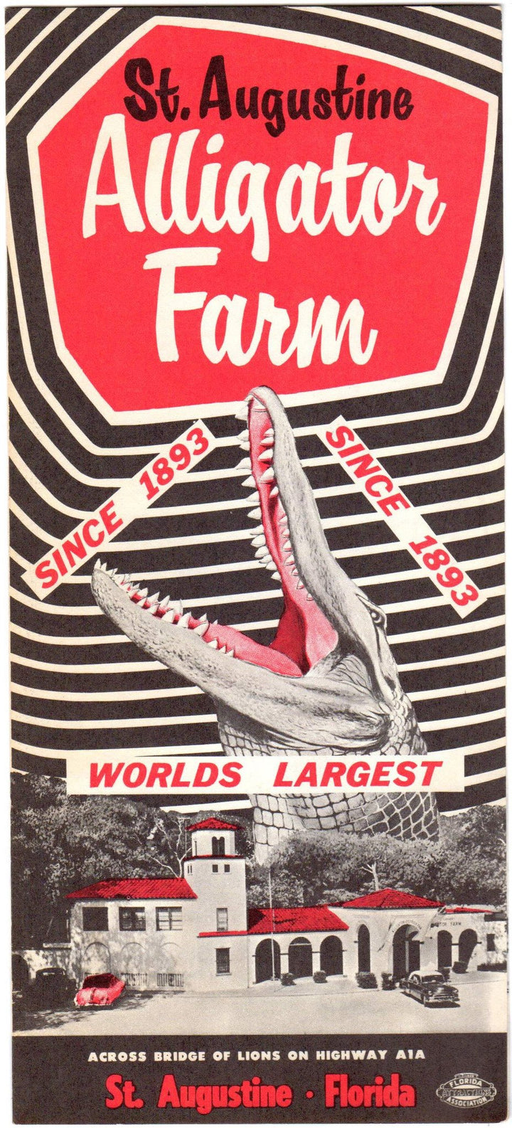 Alligator Farm St. Augustine Florida Vintage Advertising Souvenir Travel Brochure