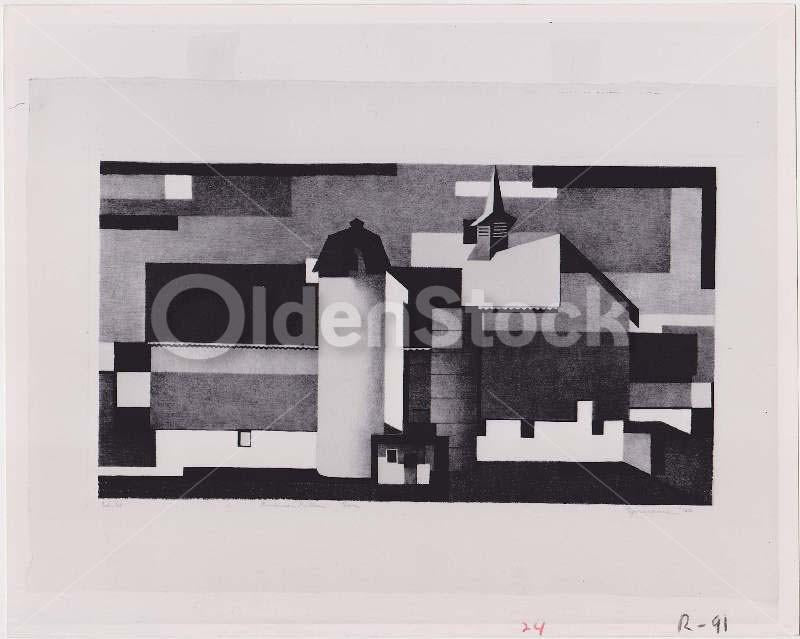 American Pattern Barn by Benton Spruance Vintage Art Gallery Artwork Photo