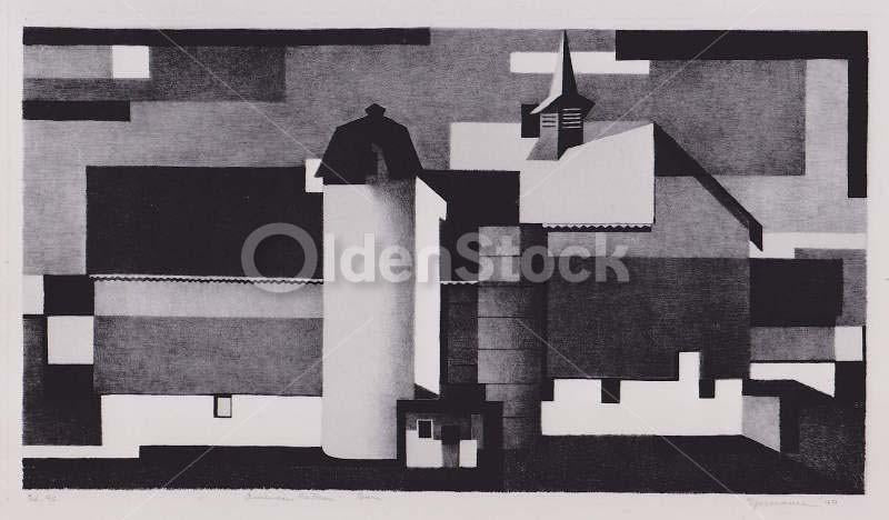 American Pattern Barn by Benton Spruance Vintage Art Gallery Artwork Photo