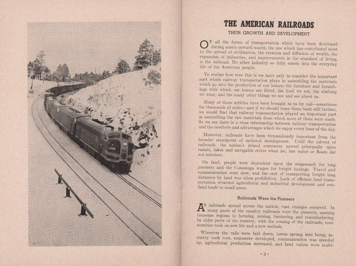 American Railroad Growth & Development Vintage Graphic Illustrated Railway History Booklet 1956
