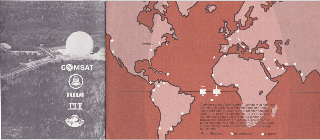 Andover Earth Station Bell AT&T Communications Telstar Satellites Vintage Promotional Brochure