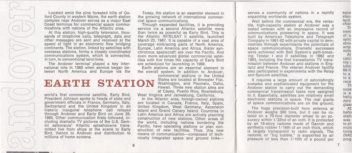 Andover Earth Station Bell AT&T Communications Telstar Satellites Vintage Promotional Brochure
