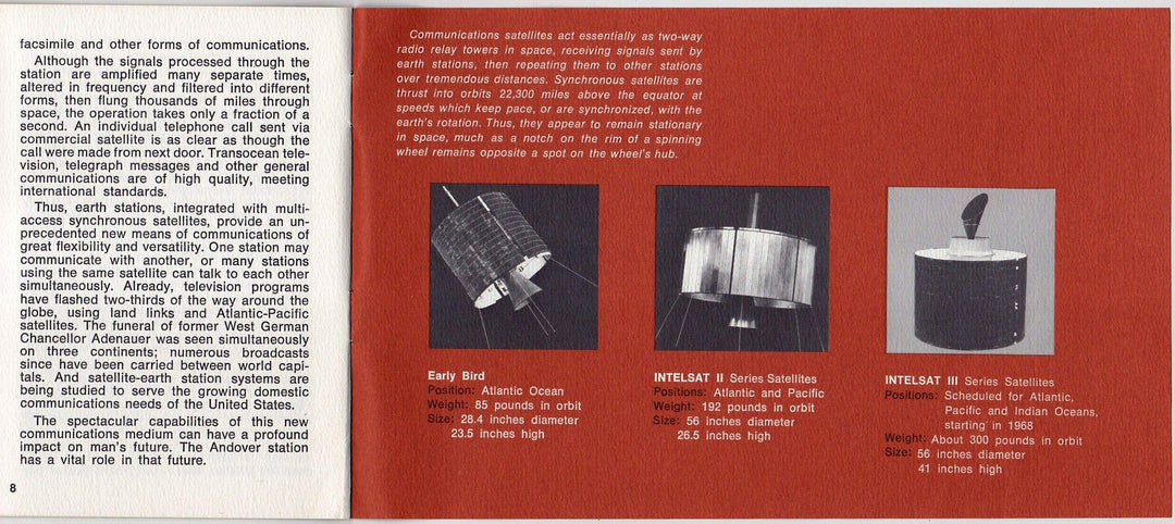 Andover Earth Station Bell AT&T Communications Telstar Satellites Vintage Promotional Brochure