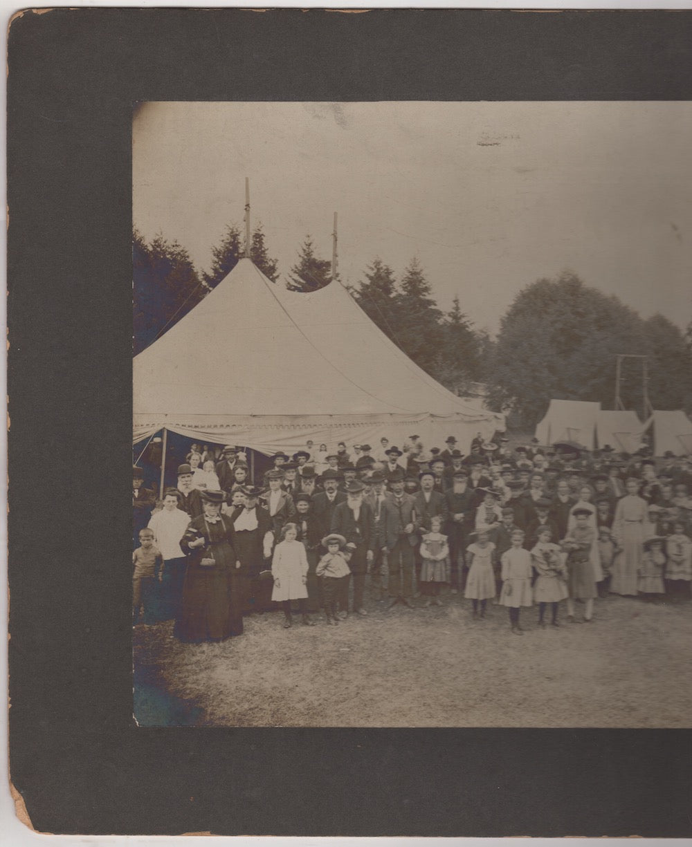 Christian Tent Revival Meeting Camp Large Antique Religious Group Phot – Ephemera Finds