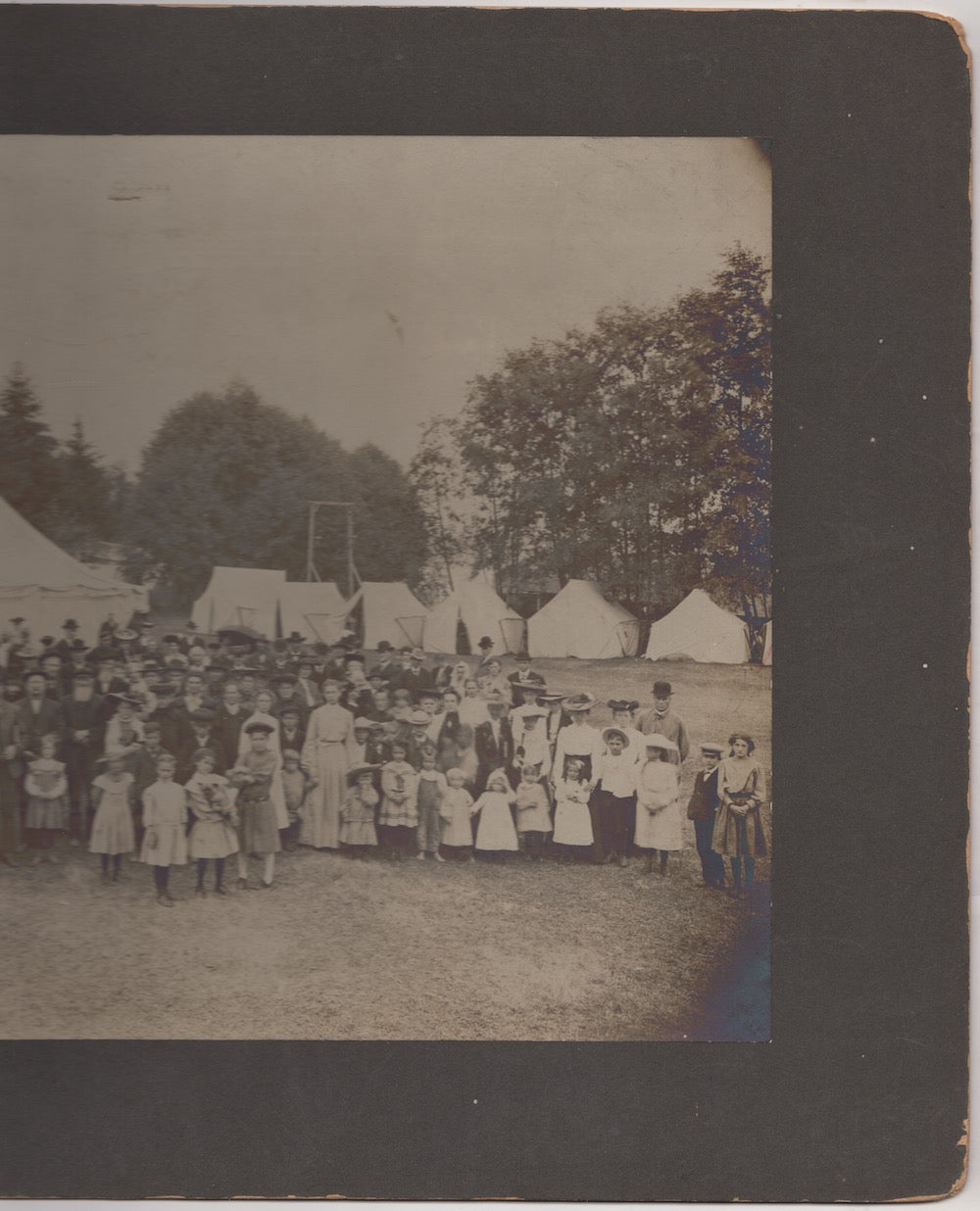 Christian Tent Revival Meeting Camp Large Antique Religious Group Photo