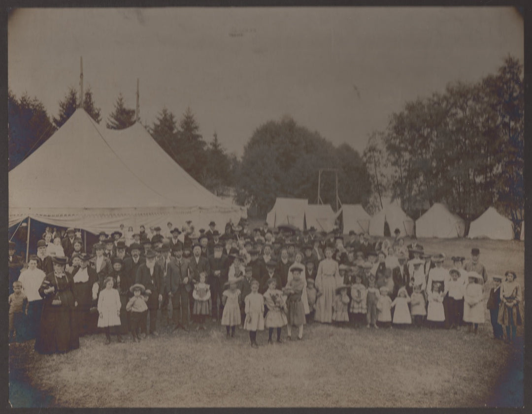 Christian Tent Revival Meeting Camp Large Antique Religious Group Photo