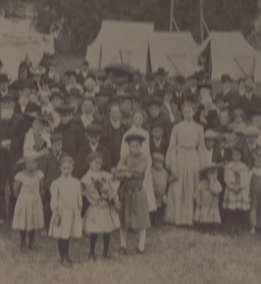 Christian Tent Revival Meeting Camp Large Antique Religious Group Photo