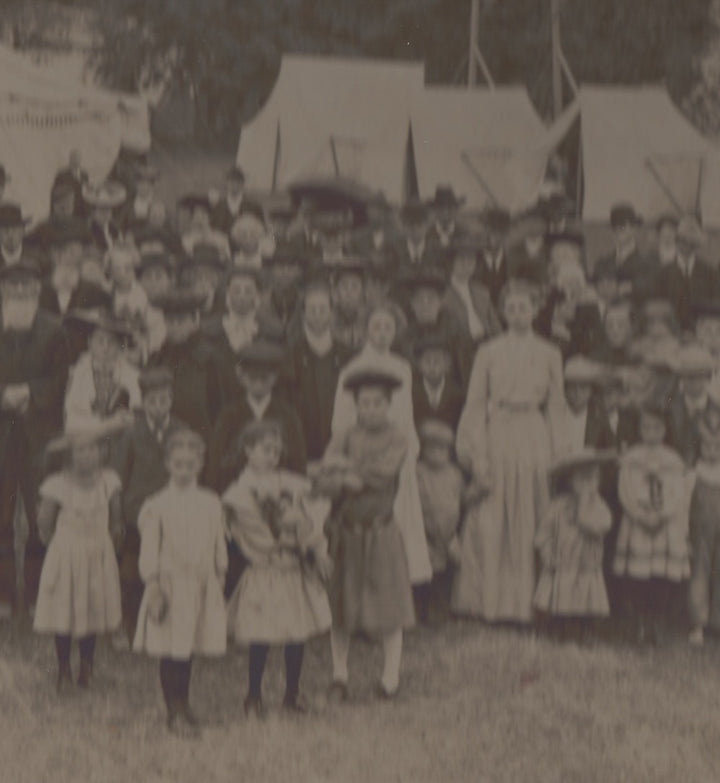 Christian Tent Revival Meeting Camp Large Antique Religious Group Photo