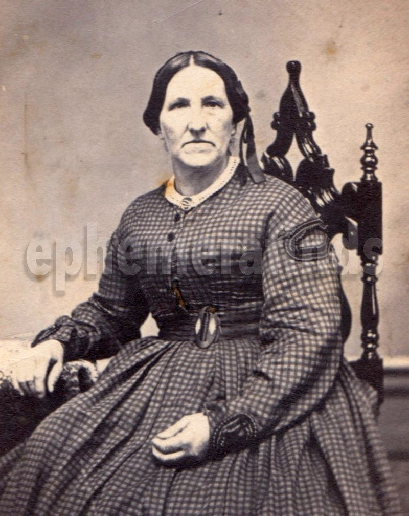 Civil War Era Beaver Dam Wisconsin Woman in Dress Antique CDV Photo Stamped