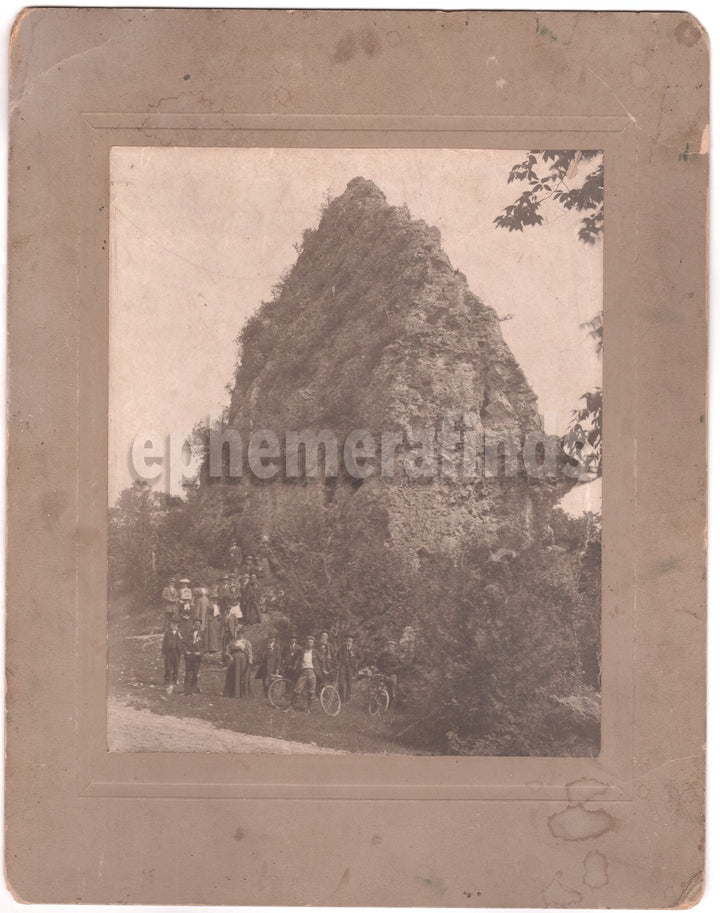 Mackinac Island Sugar Loaf Rock Michigan Large Antique Photo on Board
