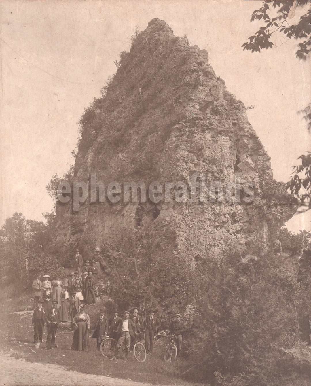 Mackinac Island Sugar Loaf Rock Michigan Large Antique Photo on Board