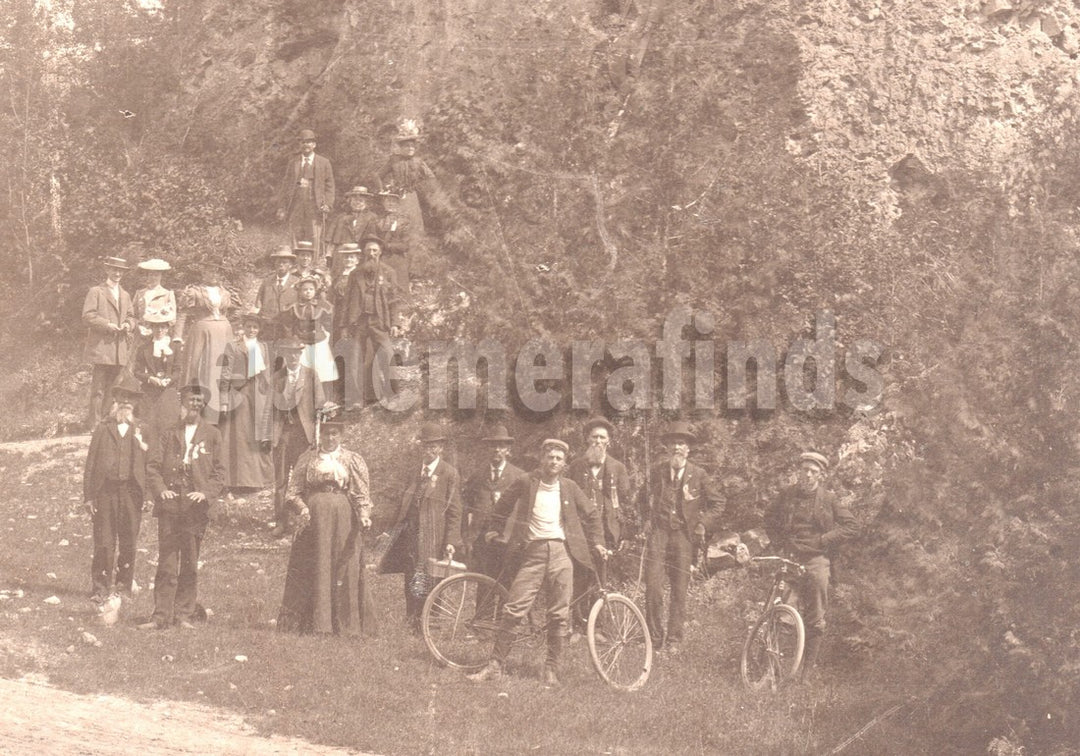 Mackinac Island Sugar Loaf Rock Michigan Large Antique Photo on Board