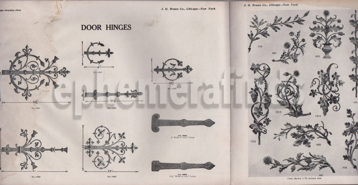 Braun Wrought Iron Ornaments Chicago IL Antique Sales Catalog Book