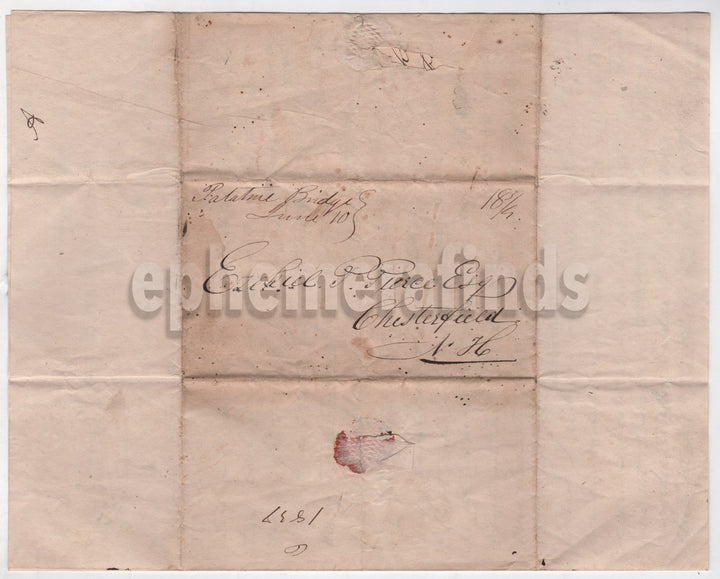 Ezekiel Pierce Chesterfield NH Excellent Content Manuscript Letter 1837