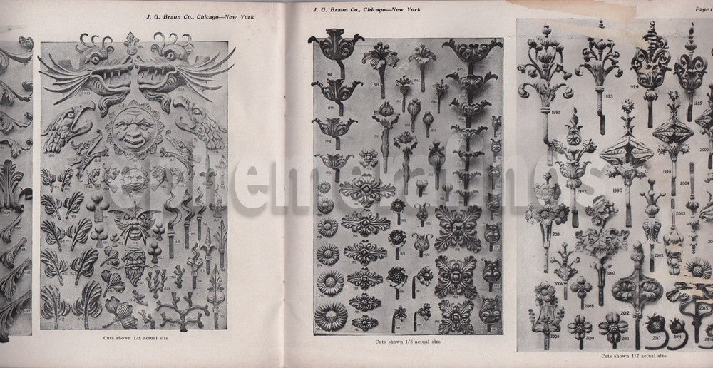 Braun Wrought Iron Ornaments Chicago IL Antique Sales Catalog Book