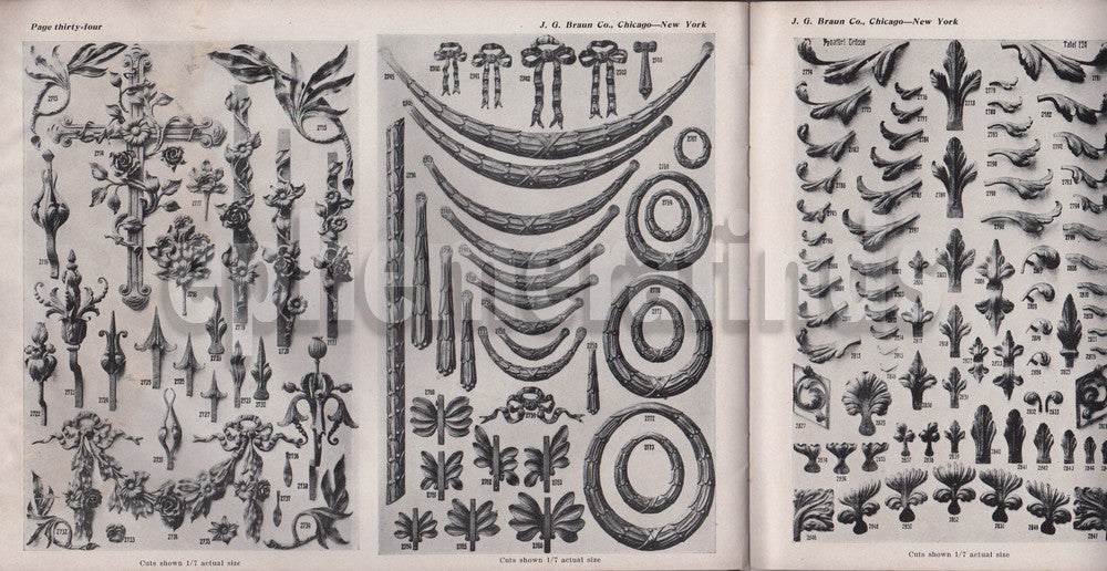Braun Wrought Iron Ornaments Chicago IL Antique Sales Catalog Book