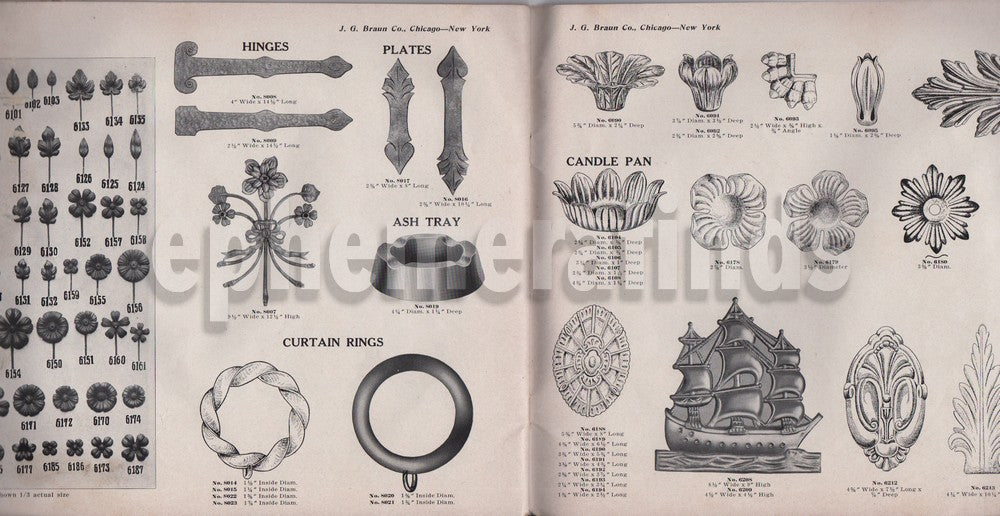 Braun Wrought Iron Ornaments Chicago IL Antique Sales Catalog Book