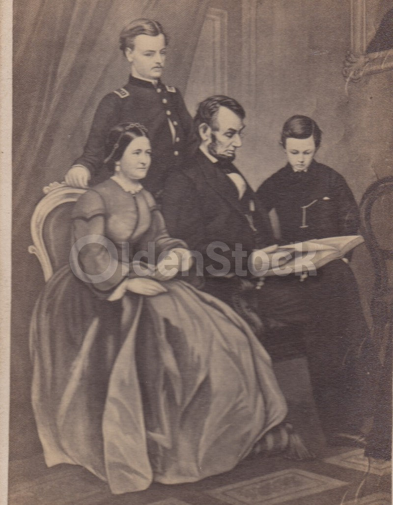 President Abraham Lincoln Mary Todd and Sons Antique CDV Photo