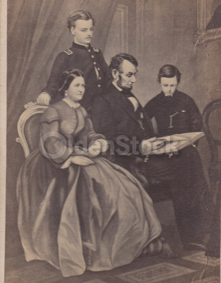 President Abraham Lincoln Mary Todd and Sons Antique CDV Photo