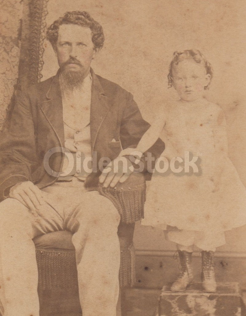 Father and Daughter Paddock Family Trenton NJ Antique CDV Photo