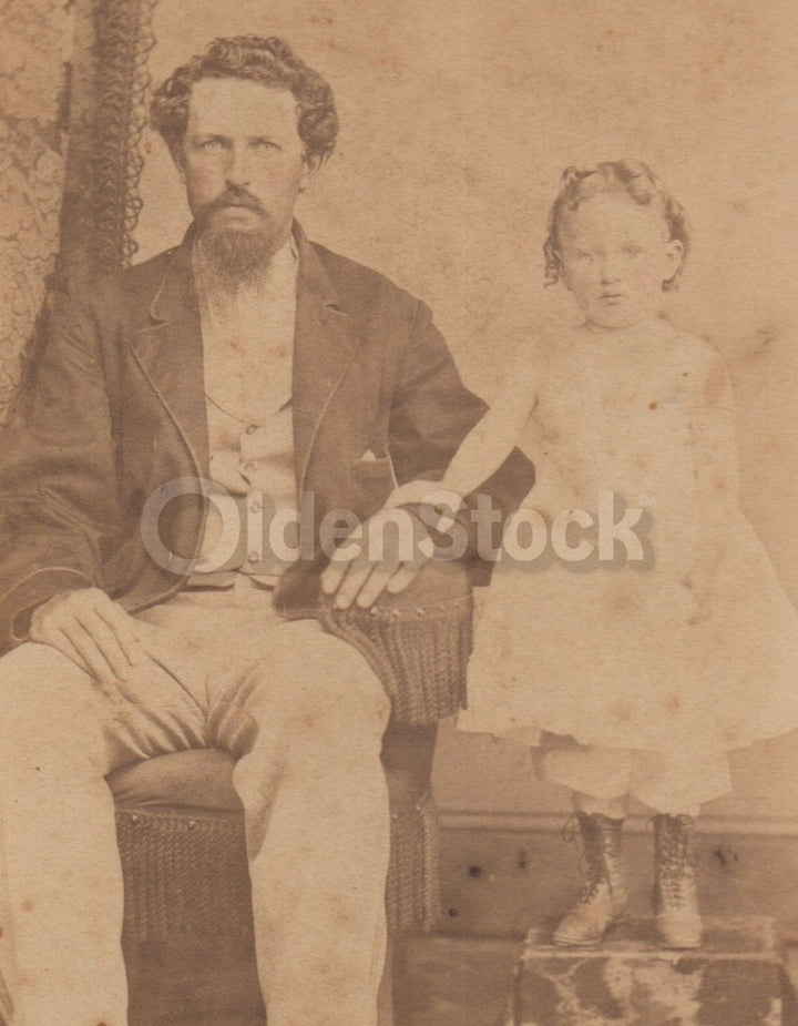 Father and Daughter Paddock Family Trenton NJ Antique CDV Photo