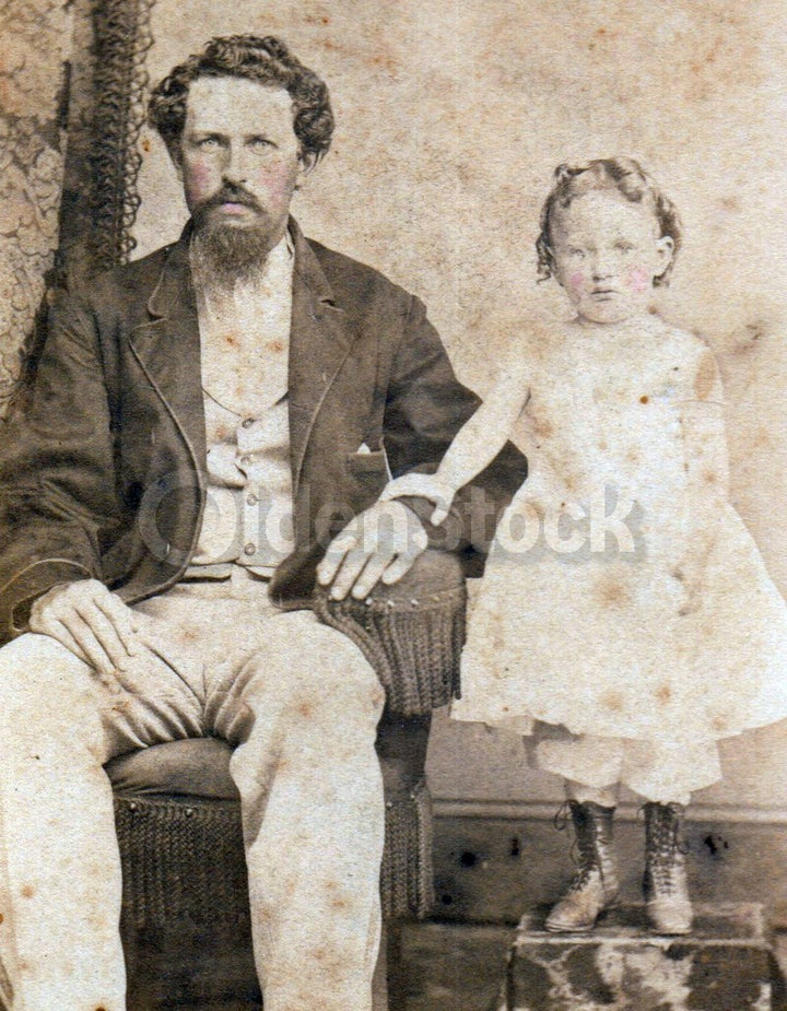 Father and Daughter Paddock Family Trenton NJ Antique CDV Photo