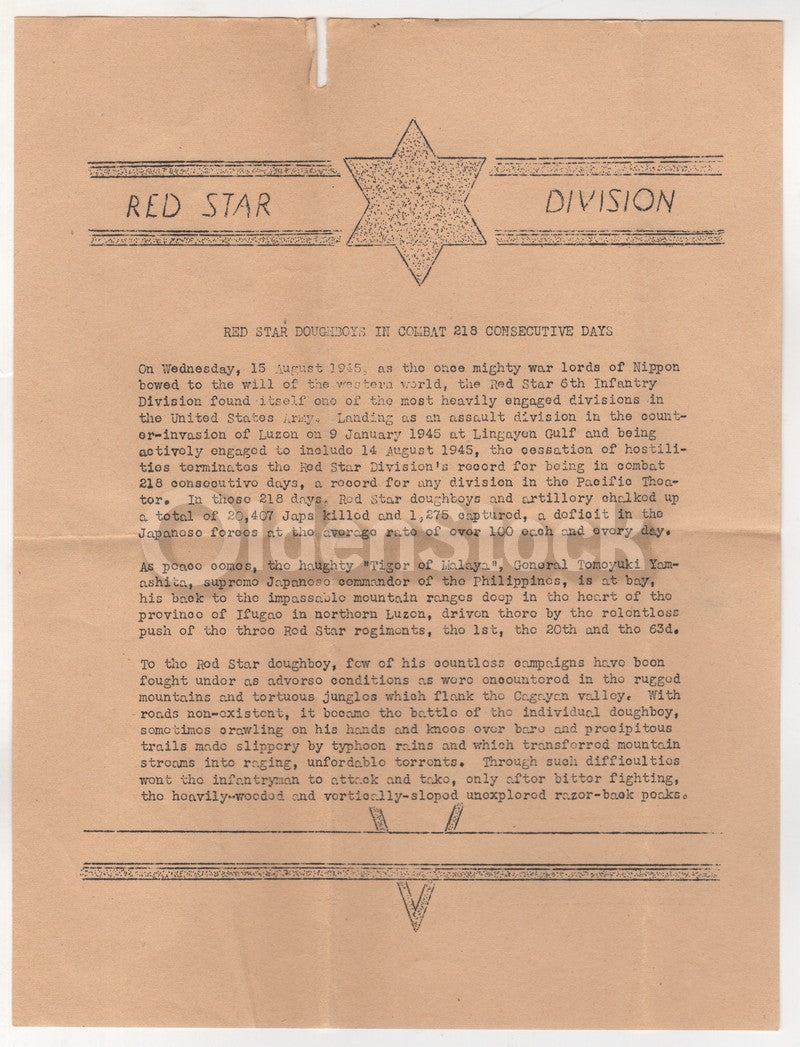 WWII 6th Infantry Red Star Division ID'd Massachusetts Soldier Papers lot