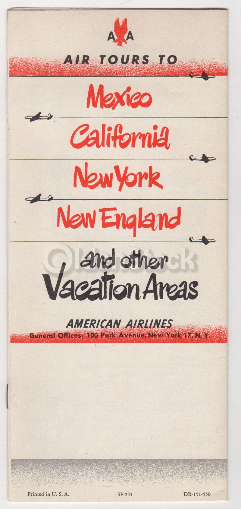 American Airlines Mexico California Vacations Vintage Advertising Brochure