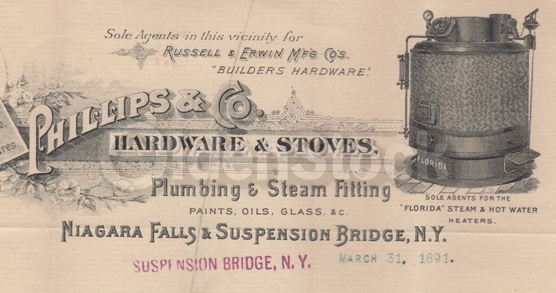 Niagara Falls Suspension Bridge Steamworks Antique Advertising Letter 1891