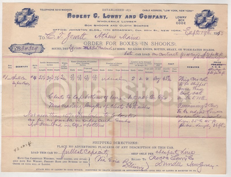 Acme Bundling Machine Lowry Co Antique Graphic Advertising Letter 1913