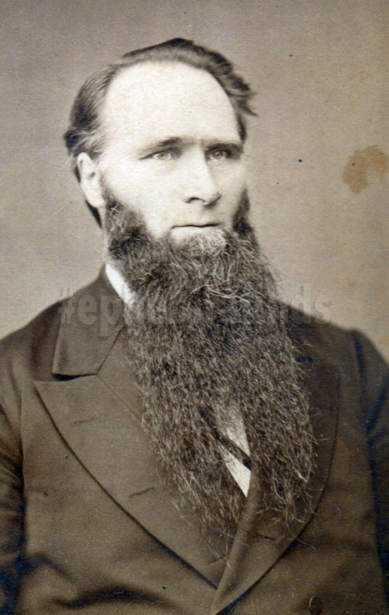 Fantastically Long Beard Canadian NB Man Antique CDV Photo
