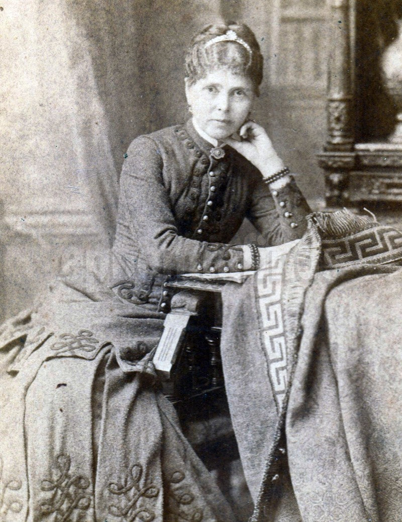 St John Canada Stately Woman with Tiara Jewels ID'd Antique Cabinet Photo