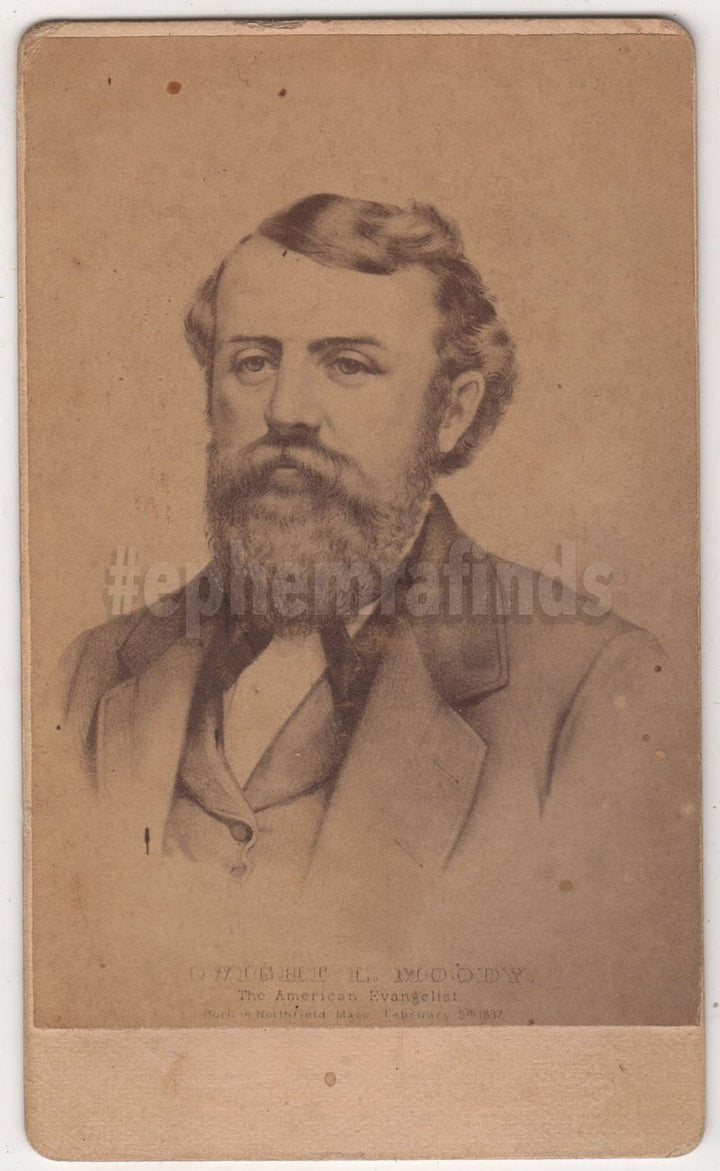 Dwight L. Moody Christian Founder Theologians Antique CDV Photos
