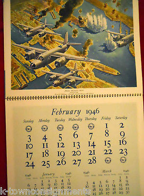 PRATT & WHITNEY WWII MILITARY BOMBER & FIGHTER PLANES VINTAGE POSTER CALENDAR - K-townConsignments
