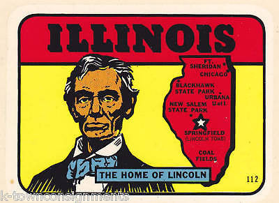 ILLINOIS IL STATE VINTAGE GRAPHIC ART DECAL STICKER - K-townConsignments