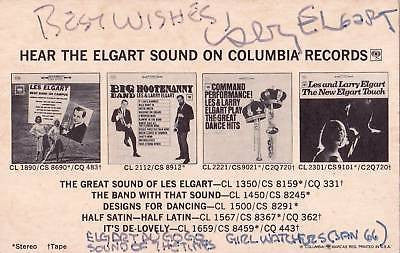 LES ELGART JAZZ MUSICIAN AUTOGRAPH SIGNED PROMO AD CARD - K-townConsignments