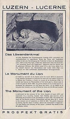GERMAN LUZERN SOUVENIR MUSEUM TRAVEL AD BROCHURE 1930s - K-townConsignments