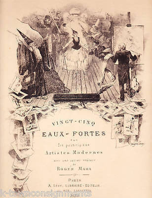 HENRY SOMM FRENCH ARTIST ANTIQUE ROGER MARX ADVERTISING ILLUSTRATION PRINT 1888 - K-townConsignments