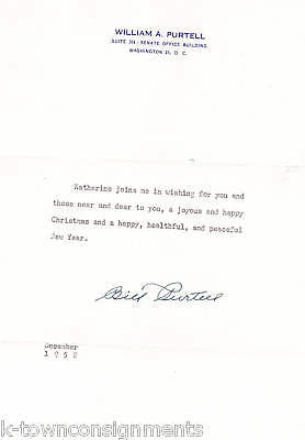 WILLIAM PURTELL AUTOGRAPH SIGNED CHRISTMAS LETTER - K-townConsignments