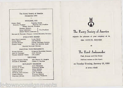 CARL SANDBURG POETRY SOCIETY AMERICA ORIGINAL VINTAGE AWARDS PROGRAM '53 - K-townConsignments