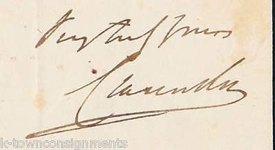 GEORGE VILLIERS EARL CLARENDON AUTOGRAPH SIGNED 1850s - K-townConsignments