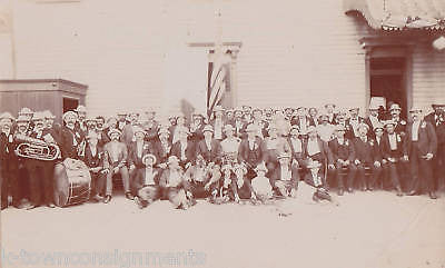 IMMIGRANT MARCHING BAND VINTAGE GROUP PHOTO ON BOARD - K-townConsignments