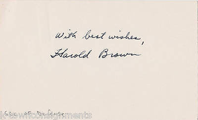 HAROLD BROWN SECRETARY OF DEFENSE AUTOGRAPH SIGNATURE - K-townConsignments