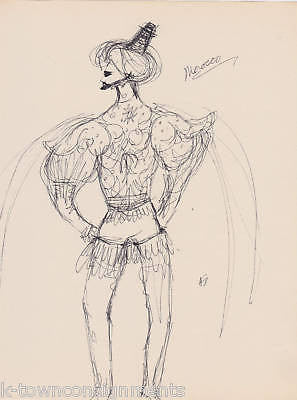 HAL GEORGE MOROCCO VINTAGE OPERA COSTUME DESIGN SKETCH - K-townConsignments