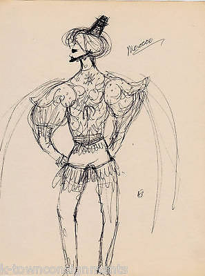 HAL GEORGE MOROCCO VINTAGE OPERA COSTUME DESIGN SKETCH - K-townConsignments