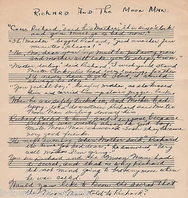 RICHARD & MOON MAN ROBINS HAND-WRITTEN SHEET MUSIC 1910 - K-townConsignments