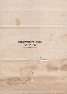 MASSACHUSETTS MILITIA CIVIL WAR ENLISTMENT ROLL DOCUMENT - 16 SOLDIERS ENLISTED - K-townConsignments