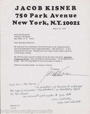 JOHN HALL WHEELOCK AUTHOR POET AUTOGRAPH SIGNED LETTER - K-townConsignments